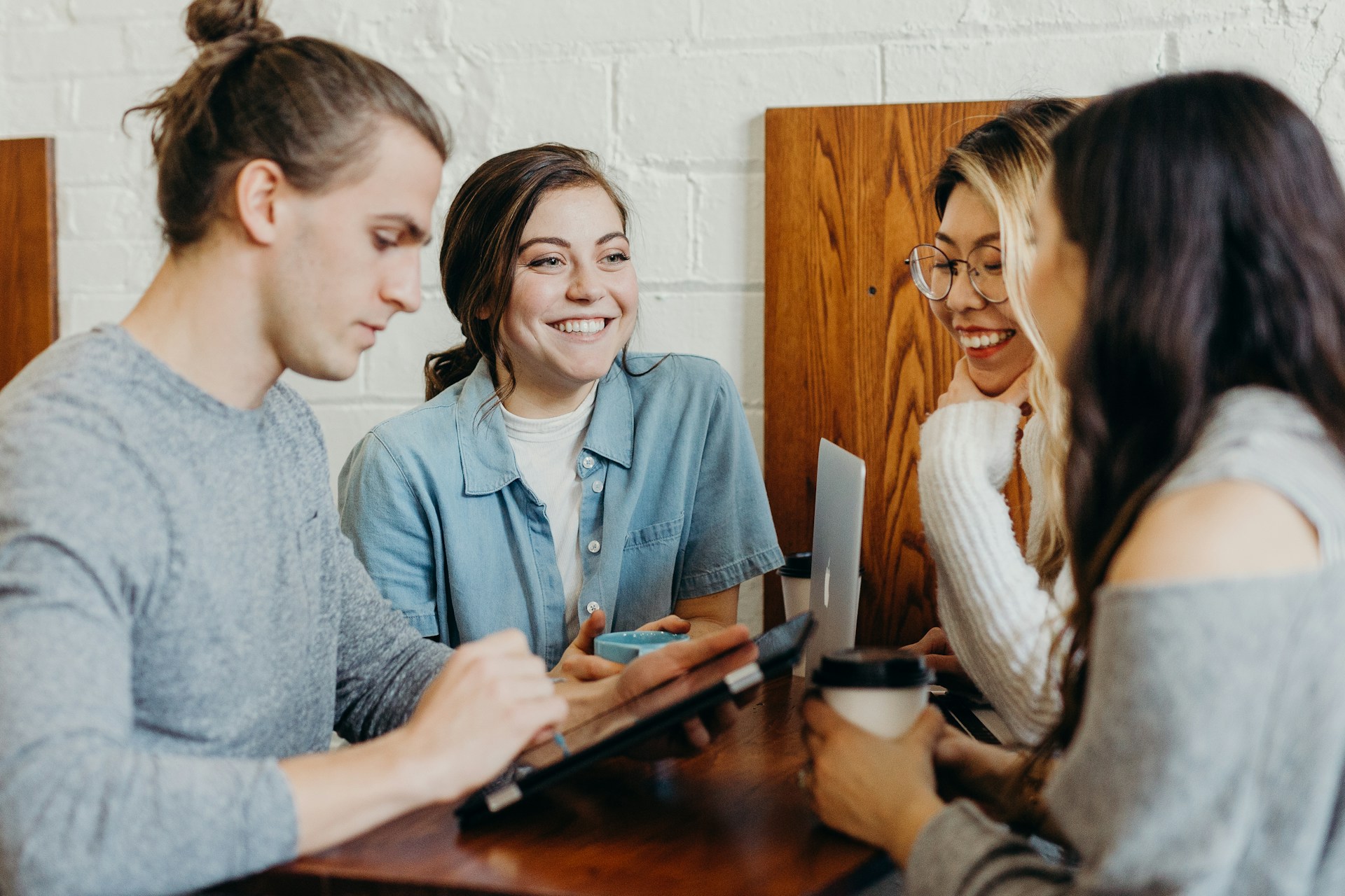 Students studying language together